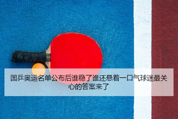 国乒奥运名单公布后谁稳了谁还悬着一口气球迷最关心的答案来了